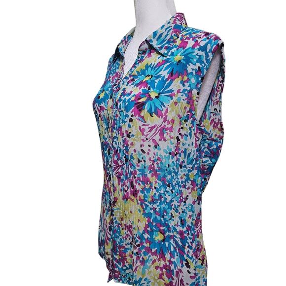 Fashion Bug Sleeveless Button Up Blouse Vintage Lightweight Women's Size Large - Picture 6 of 10